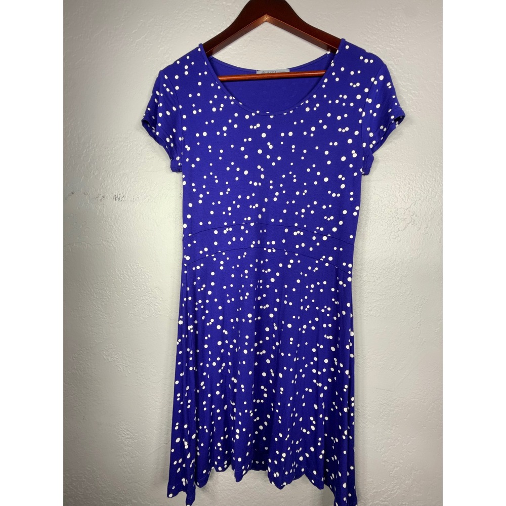 Arianna by Howard's Royal Blue Polka Dot Fit and Flare Dress Womens S/M